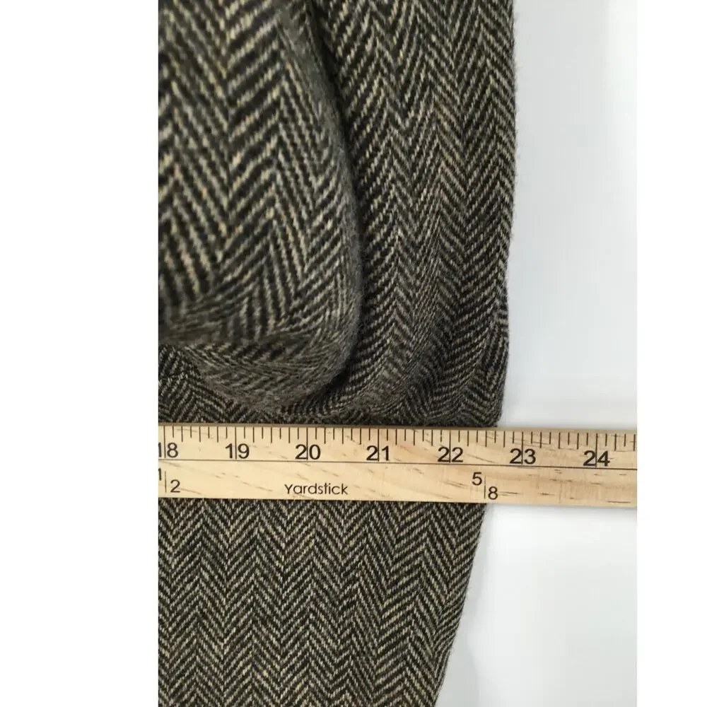 Vintage Lands End Brown Herringbone Tweed Blazer USA Men's 42R